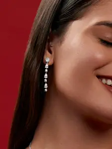 MINUTIAE Silver-Plated Geometric Drop Earrings