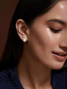 MINUTIAE Silver-Plated Contemporary Stud Earrings