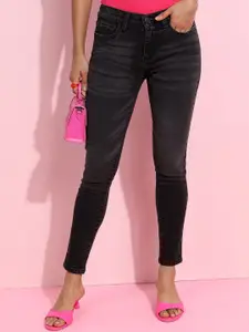 Tokyo Talkies Women Black Clean Look Mid Rise Skinny Fit Light Fade Cotto Jeans