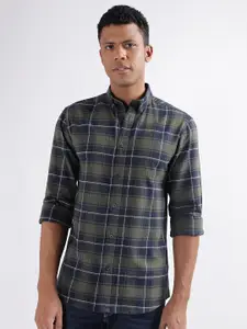 LINDBERGH Opaque Button-Down Collar Checked Casual Shirt