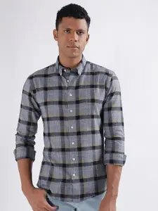 LINDBERGH Slim Fit Checked Button-Down Collar Casual Shirt