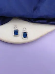 Mirana Rhodium-Plated Contemporary Drop Earrings