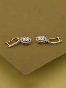 Mirana Gold Plated Contemporary American Diamond Studded Drop Earrings
