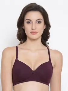 Clovia Full Coverage Lightly Padded Cotton T-shirt Bra with All Day Comfort