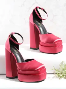 Flat n Heels Square Toe Platform Heel Pumps