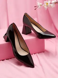 Flat n Heels Pointed Toe Work Block Pumps