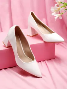 Flat n Heels Pointed Toe Work Block Pumps
