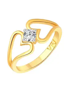 Vighnaharta Gold-Plated CZ-Studded Finger Ring