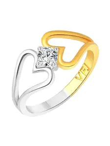 Vighnaharta Rhodium-Plated CZ Finger Ring
