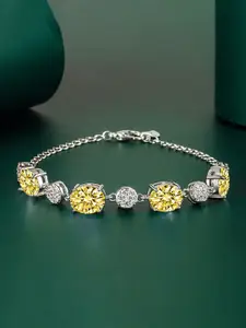 Designs & You Silver-Plated Cubic Zirconia-Studded Wraparound Bracelet