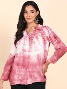 Maaesa Tie & Dye Printed Relaxed Regular Fit Opaque Casual Shirt