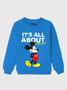 KUCHIPOO Boys Mickey Mouse Printed Fleece Pullover Sweatshirt