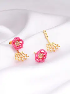 GIVA Cubic Gold-Plated Sterling Silver Zirconia Studded Studs Earrings
