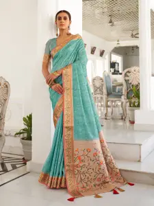 Saree mall Anstract Printed Zari Sungudi Saree