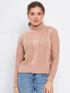 Duke Cable Knit Self Design Turtle Neck Acrylic Sweater