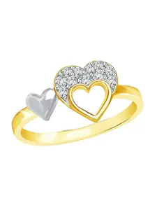 Vighnaharta Gold-Plated CZ Stone-Studded Adjustable Finger Ring