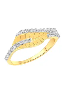 Vighnaharta Gold-Plated CZ-Studded Finger Ring