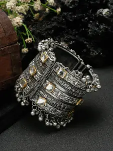 Sangria Oxidised Silver-Plated Bracelet