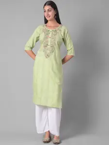 Dollar Missy Striped Thread Work Cotton Kurta