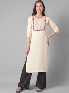Dollar Missy Floral Yoke Design Thread Work Straight Kurta