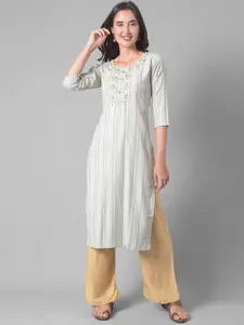 Dollar Missy Striped Embellished Regular Kurta