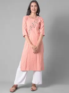 Dollar Missy Striped Beads and Stones Straight Kurta