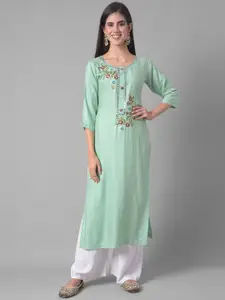 Dollar Missy Floral Embroidered Mirror Work Kurta