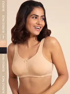 Nykd Pack of 2 Medium Coverage Cotton T-shirt Bra with All Day Comfort