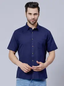 Biglilpeople Spread Collar Cotton Casual Shirt