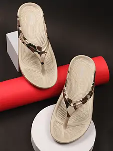 NEOZ Women Printed Thong Flip-Flops