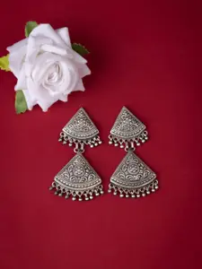 Shyle 925 Sterling Silver Triangular Drop Earrings
