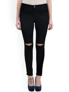 MM-21 Women Jean Skinny Fit Mid-Rise Slash Knee Denim Stretchable Jeans