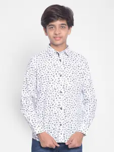 Crimsoune Club Boys Printed Classic Slim Fit Cotton Casual Shirt