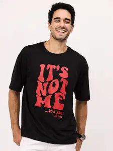 Leotude Typography Printed Oversized Fit Casual T-shirt