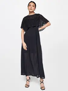AND Embellished Flared Sleeves A-Line Maxi Dress