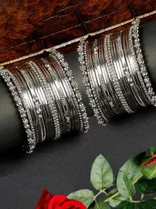 Anouk Set Of 38 Oxidized Silver Plated Bangles