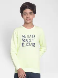 Crimsoune Club Boys Green Printed Sweatshirt