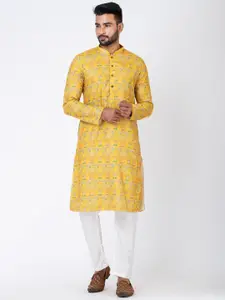 HU - Handcrafted Uniquely Ethnic Motifs Printed Regular Kurta With Trousers