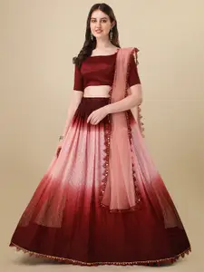 Mitera Sequinned Semi-Stitched Lehenga & Unstitched Blouse With Dupatta