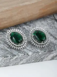 Adwitiya Collection Rhodium-Plated Classic Studs Earrings