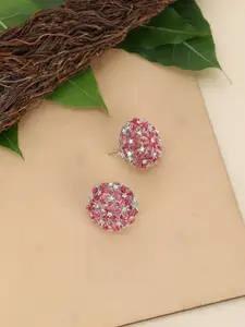 Adwitiya Collection Rhodium-Plated Classic Studs Earrings