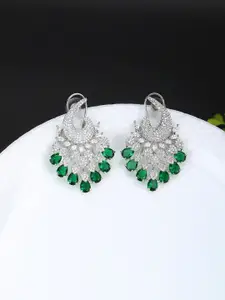 Adwitiya Collection Rhodium-Plated Classic Drop Earrings