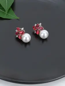 Adwitiya Collection Silver-Plated Classic Studs Earrings