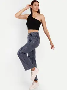 Next One Women Smart Wide Leg High-Rise Clean Look Stretchable Jeans