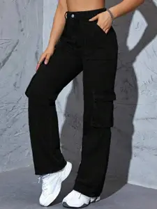 Next One Women Smart Wide Leg High-Rise Stretchable Cotton Jeans