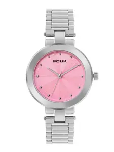 FCUK Women Embellished Dial & Stainless Steel Straps Analogue Watch FK00028E