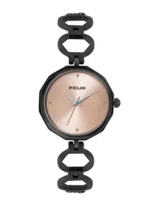 FCUK Embellished Dial & Stainless Steel Bracelet Style Straps Analogue Watch FK00027F