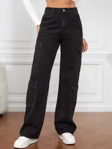 BROADSTAR Women Smart Wide Leg High-Rise Stretchable Jeans