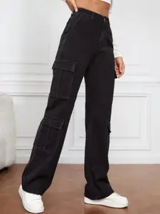 Next One Women Smart Wide Leg High-Rise Highly Distressed Stretchable Jeans