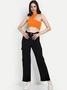Next One Women Smart Wide Leg High-Rise Cotton Stretchable Jeans